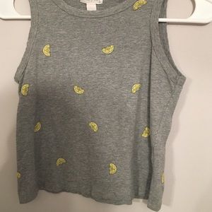 Tilly’s- Full Tilt: grey lemon tank top